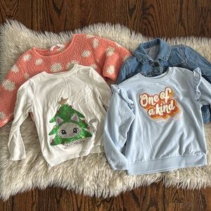 3T Toddler Girl Sweaters and Denim Jacket Includes Carters and H&M
